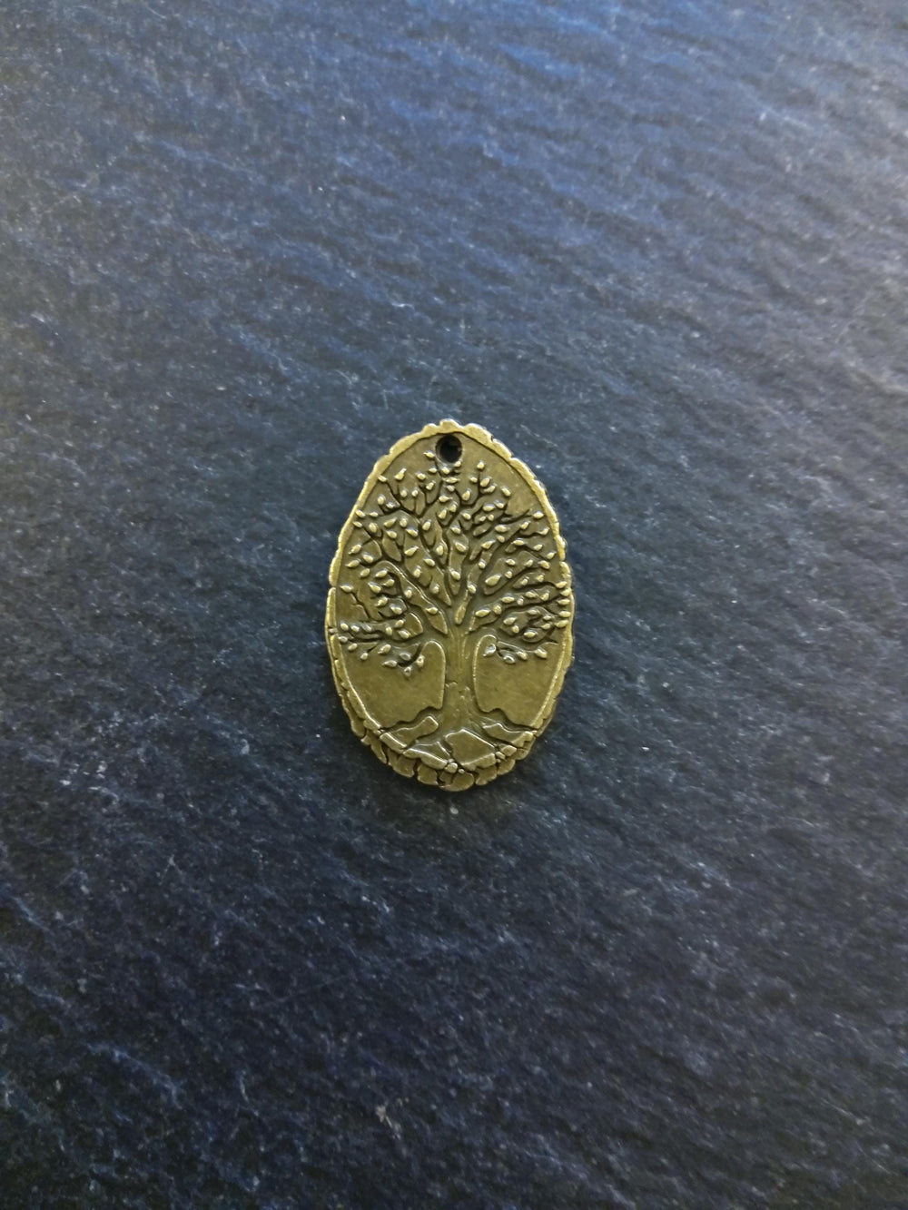 6 or 30 Antique Bronze Alloy Oval Tree on Wood Charms 25x17mm