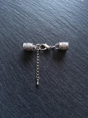 Antique Silver Tone Patterned Alloy End Cap Sets for 7mm to 7.5mm Cord (7.7mm caps) - ContentedCatz