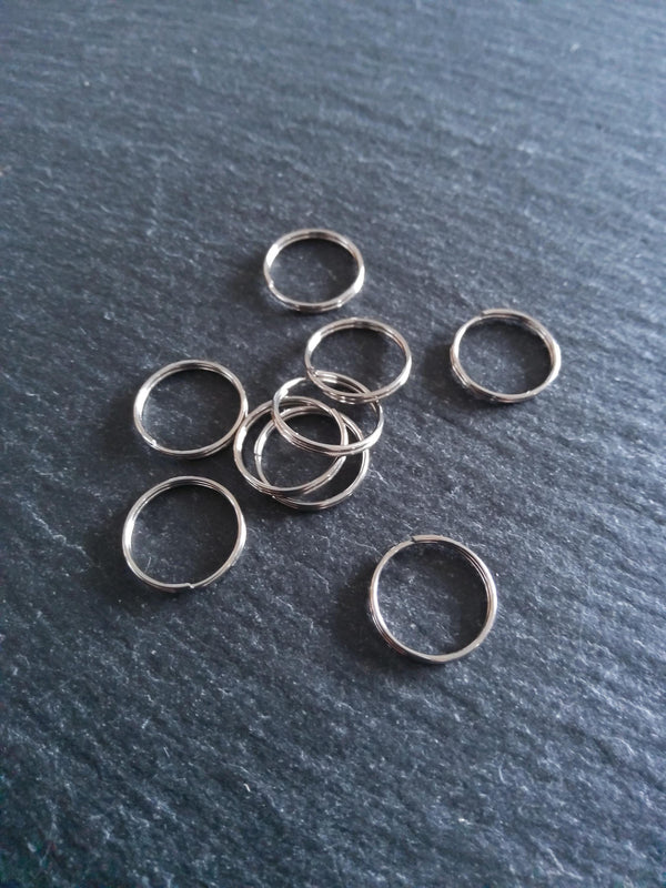 80 or 400 Stainless Steel 10mm (3/8") Dia Strong 0.7mm Split Rings