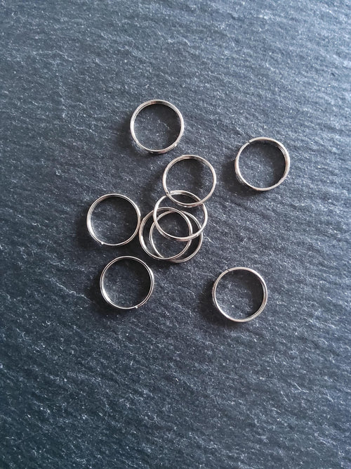 80 or 400 Stainless Steel 10mm (3/8") Dia Strong 0.7mm Split Rings