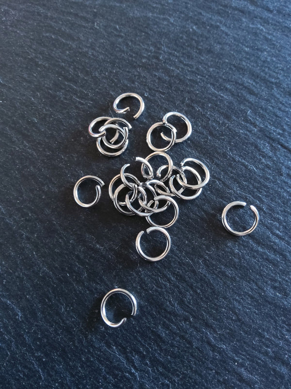 100 or 500 Stainless Steel 6mm Jump Rings Opened Strong 0.8mm (20 gauge) - ContentedCatz