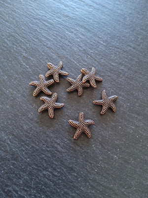 10 or 50 Starfish Beads Antique Copper Tone Alloy 14x13.5x3.7mm Hole: 1mm