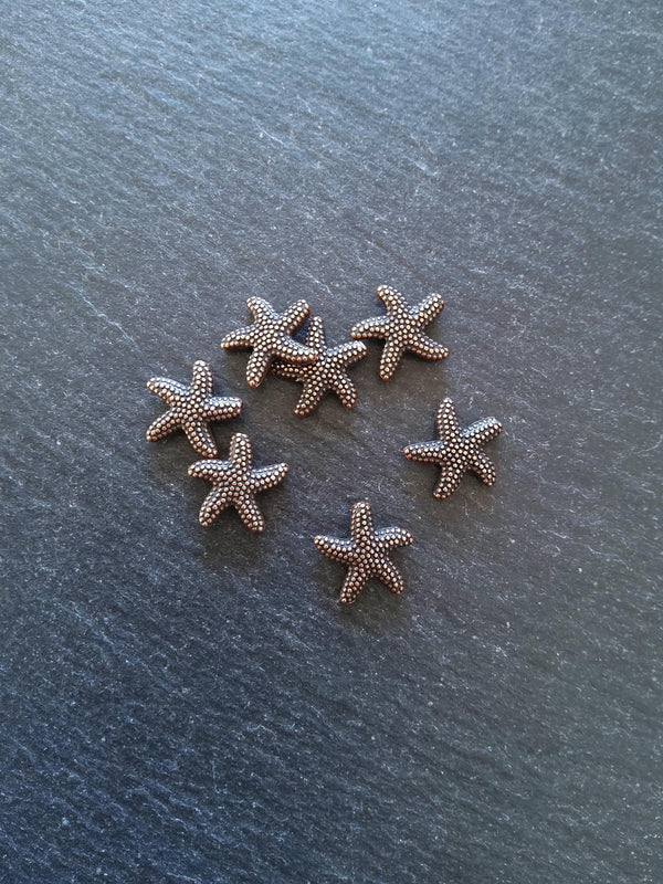 10 or 50 Starfish Beads Antique Copper Tone Alloy 14x13.5x3.7mm Hole: 1mm