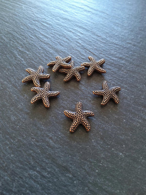 10 or 50 Starfish Beads Antique Copper Tone Alloy 14x13.5x3.7mm Hole: 1mm