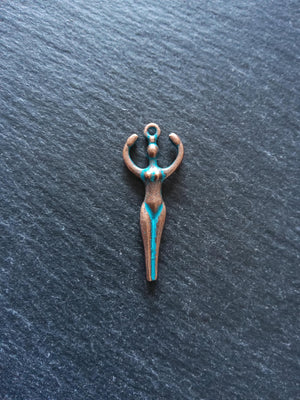 4 or 20 Antique Copper Tone Alloy Goddess Charms 38x15x4mm