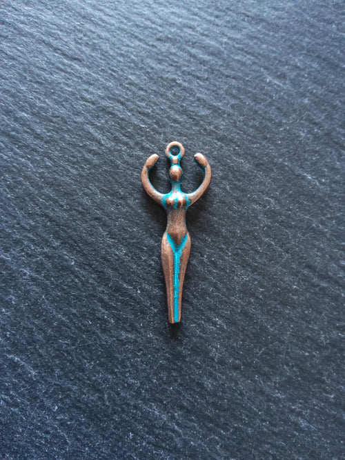 4 or 20 Antique Copper Tone Alloy Goddess Charms 38x15x4mm