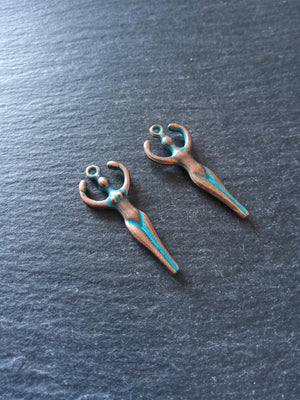 4 or 20 Antique Copper Tone Alloy Goddess Charms 38x15x4mm