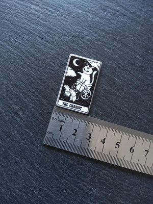 2 or 10 The Chariot Cat Tarot Card Charms White & Black Resin 38x23mm