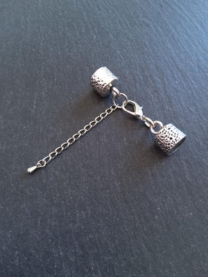 Antique Silver Tone Alloy End Cap Sets for 9.5mm Cord (9.8mm end caps)