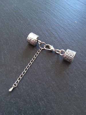 Antique Silver Tone Alloy End Cap Sets for 9.5mm Cord (9.8mm end caps)