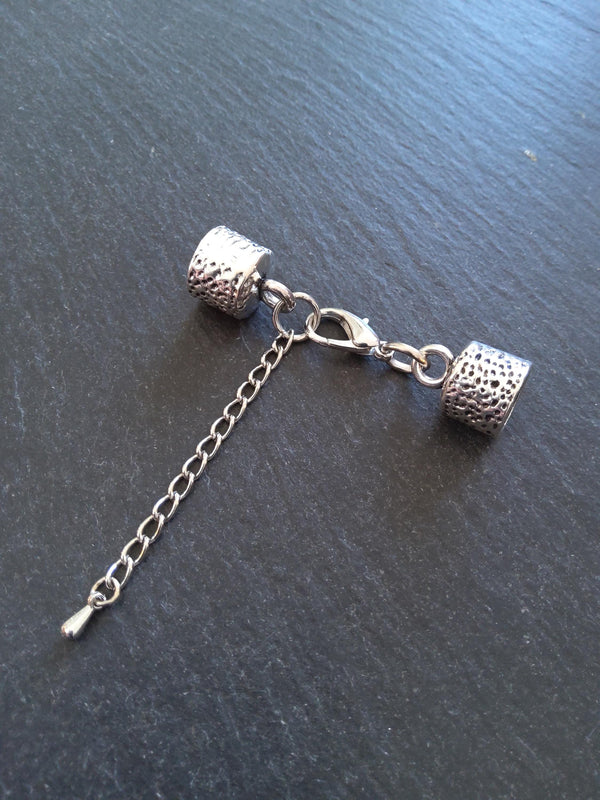 Antique Silver Tone Alloy End Cap Sets for 9.5mm Cord (9.8mm end caps)