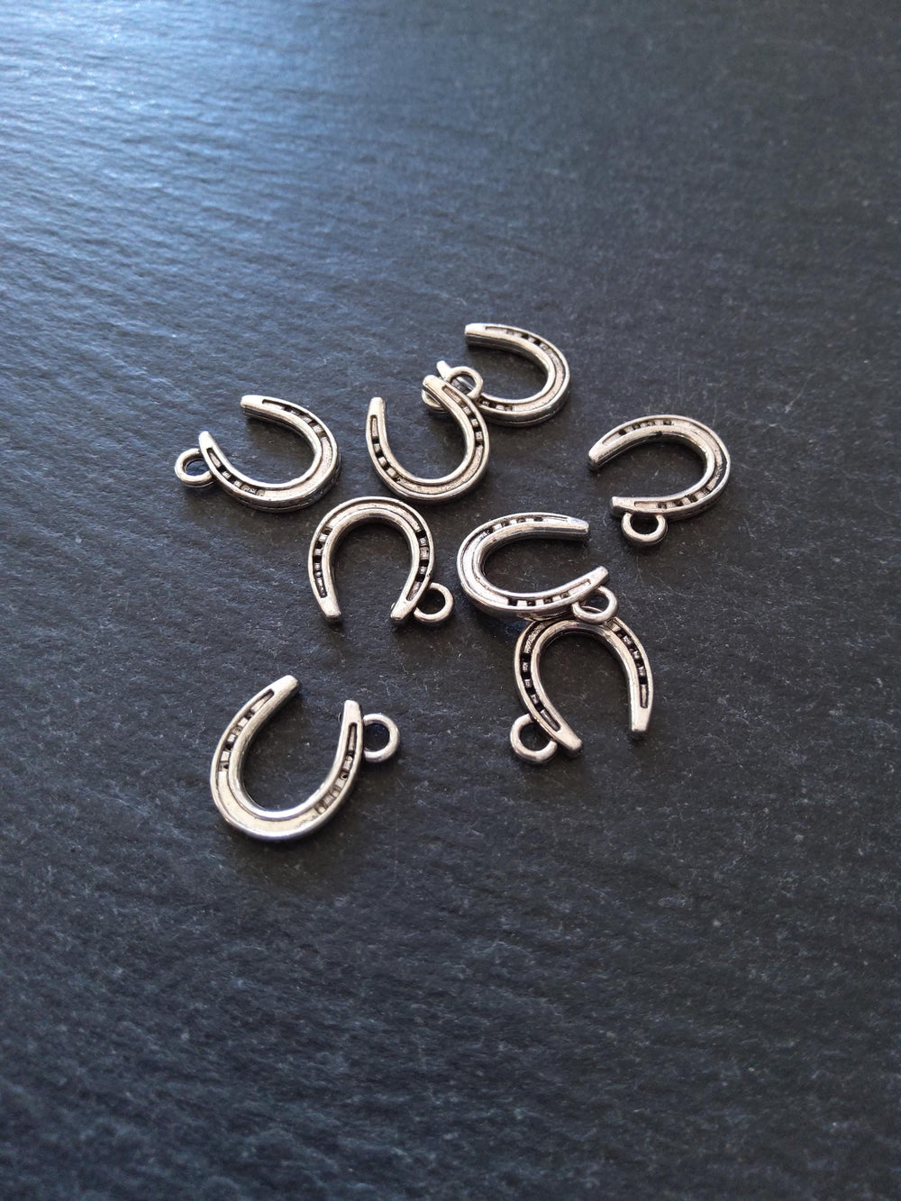 20 or 100 Lucky Horseshoe Antique Silver Tone Alloy 13x12mm