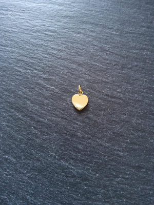 1 or 5 Heart Charms Real 18K Gold Plated Brass 12x9.5x1.5mm