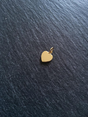 1 or 5 Heart Charms Real 18K Gold Plated Brass 12x9.5x1.5mm