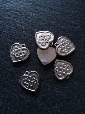 2 or 10 Celtic Knot Stainless Steel Heart Charms 19x18x2.5mm