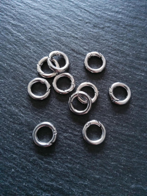 Stainless Steel 12mm Spring Gate Clasps 12x2mm O Rings