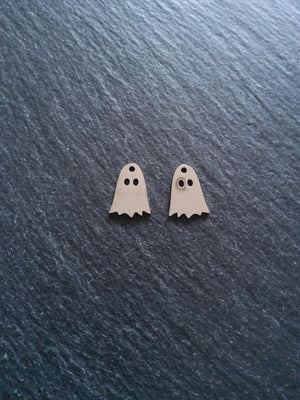 2 or 10 Stainless Steel Ghost Charms 14x10x1mm