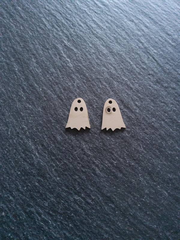 2 or 10 Stainless Steel Ghost Charms 14x10x1mm