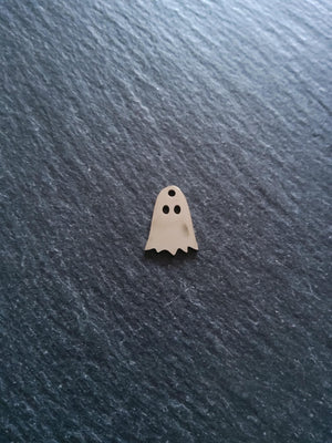 2 or 10 Stainless Steel Ghost Charms 14x10x1mm