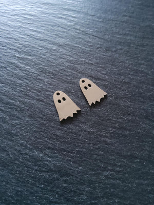 2 or 10 Stainless Steel Ghost Charms 14x10x1mm