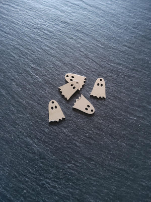 2 or 10 Stainless Steel Ghost Charms 14x10x1mm