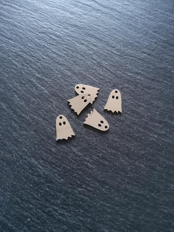 2 or 10 Stainless Steel Ghost Charms 14x10x1mm