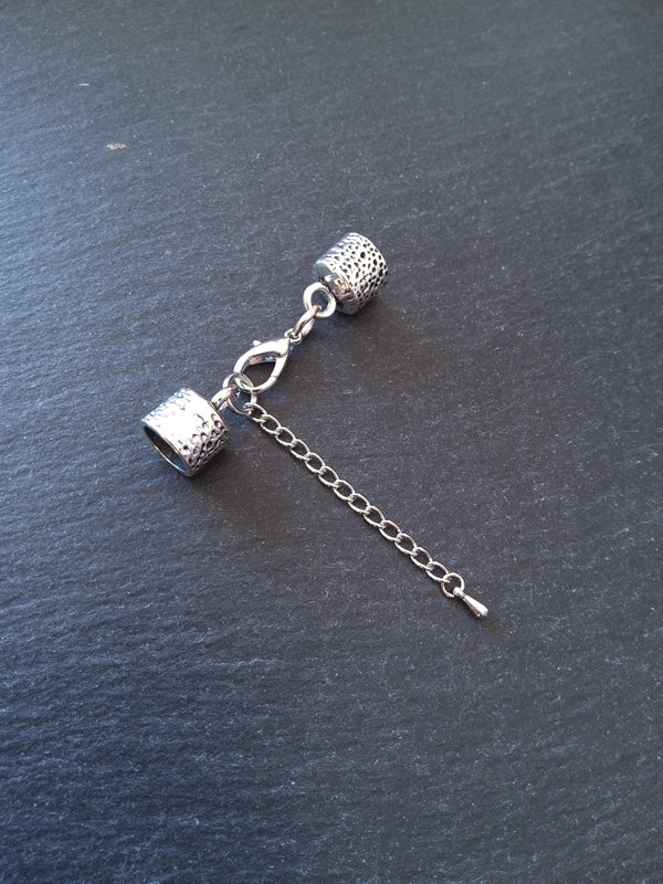 Antique Silver Tone Alloy End Cap Sets for 9.5mm Cord (9.8mm end caps)