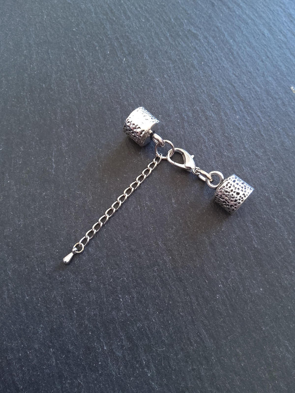 Antique Silver Tone Alloy End Cap Sets for 9.5mm Cord (9.8mm end caps)