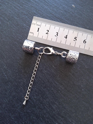 Antique Silver Tone Alloy End Cap Sets for 9.5mm Cord (9.8mm end caps)