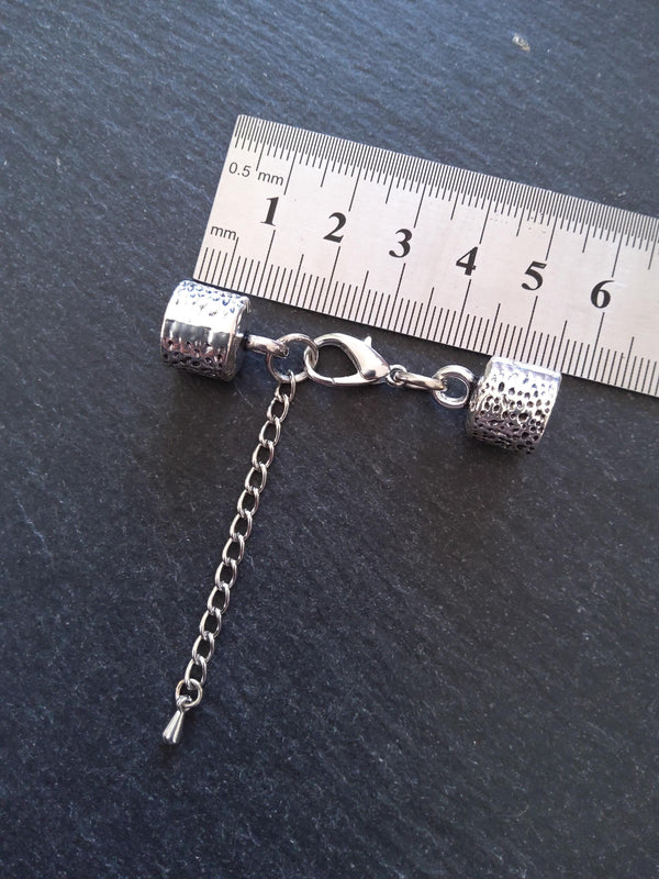 Antique Silver Tone Alloy End Cap Sets for 9.5mm Cord (9.8mm end caps)