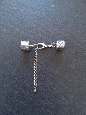 Antique Silver Tone Alloy End Cap Sets for 9.5mm Cord (9.8mm end caps)