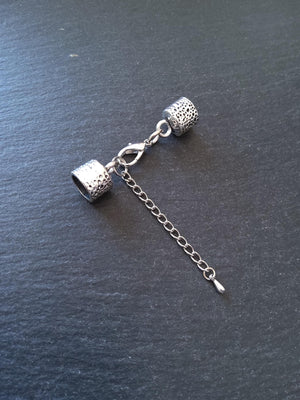 Antique Silver Tone Alloy End Cap Sets for 9.5mm Cord (9.8mm end caps)