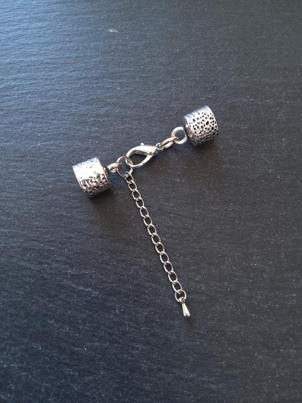 Antique Silver Tone Alloy End Cap Sets for 9.5mm Cord (9.8mm end caps)