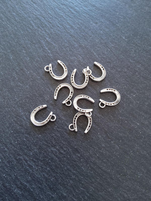 20 or 100 Lucky Horseshoe Antique Silver Tone Alloy 13x12mm