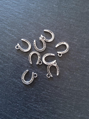 20 or 100 Lucky Horseshoe Antique Silver Tone Alloy 13x12mm