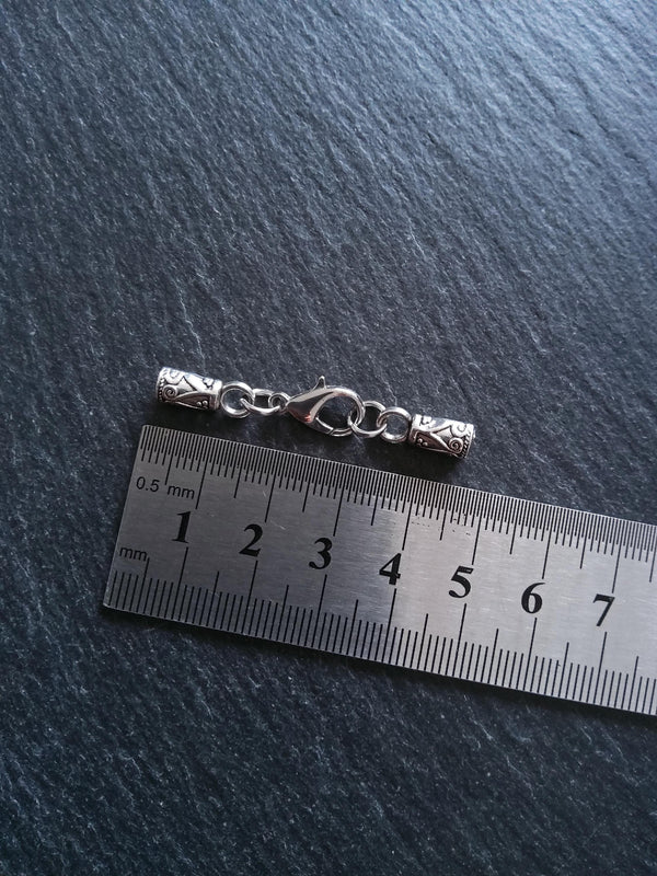 Antique Silver Patterned Alloy End Cap Sets for 3mm Cord  (3.5mm end caps)