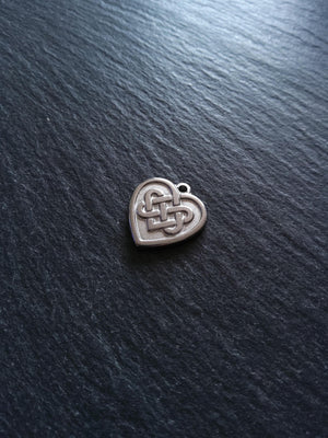 2 or 10 Celtic Knot Stainless Steel Heart Charms 19x18x2.5mm