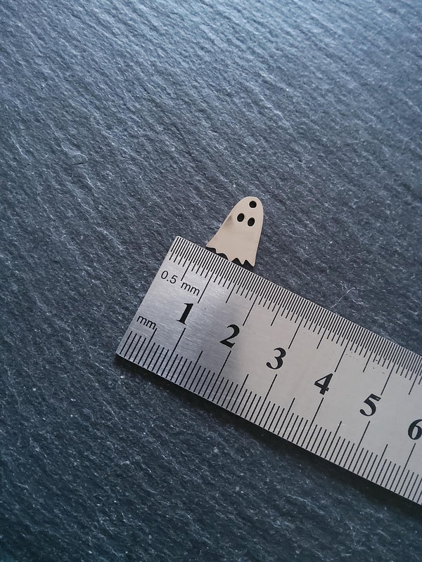 2 or 10 Stainless Steel Ghost Charms 14x10x1mm