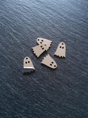2 or 10 Stainless Steel Ghost Charms 14x10x1mm