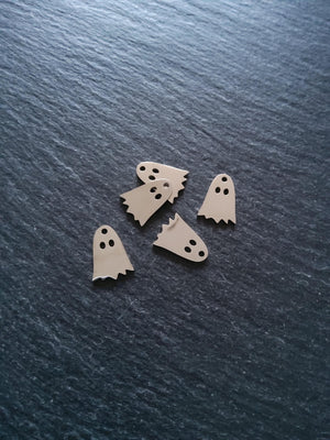 2 or 10 Stainless Steel Ghost Charms 14x10x1mm