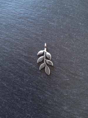 10 or 50 Leaf Charms Antique Silver Tone Alloy 24x12mm