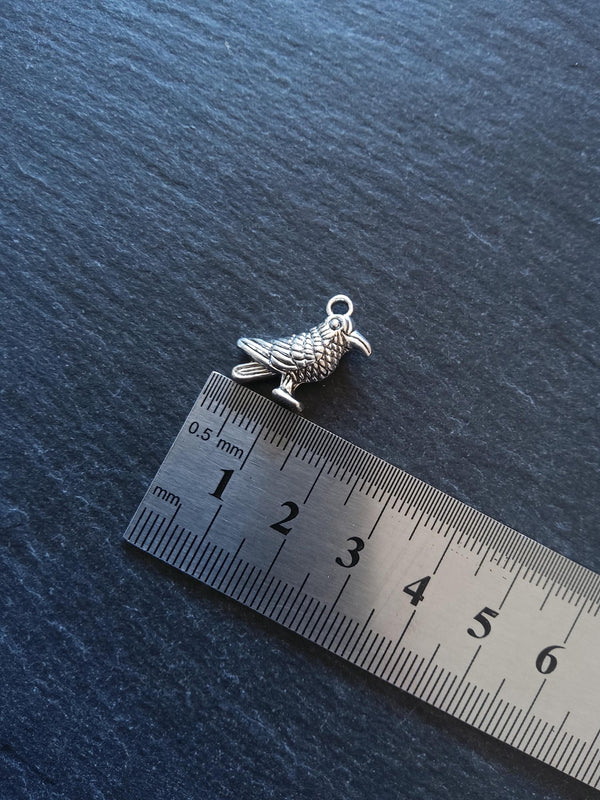 10 or 50 Raven Crow Bird Charms Silver Tone Alloy 19x13mm