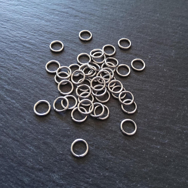 100 or 500 Stainless Steel 8mm Jump Rings 1.2mm (17 gauge) Hole: 6mm