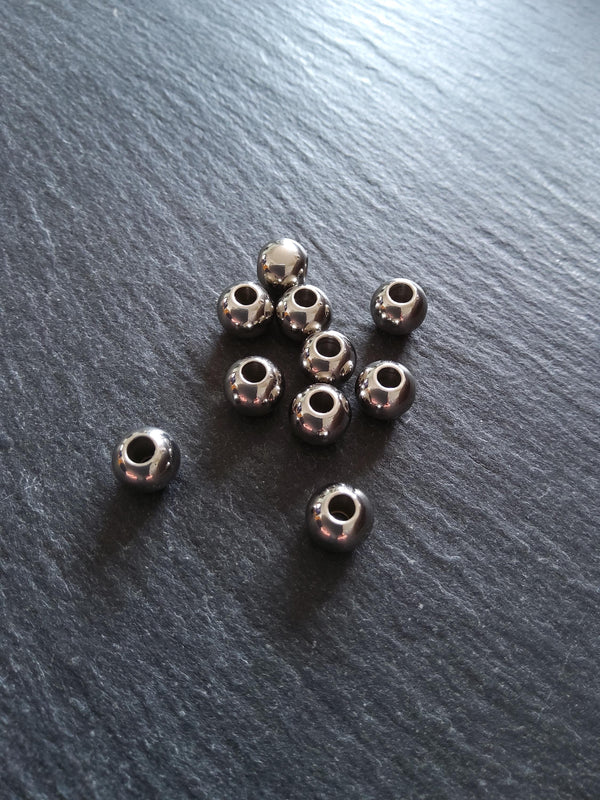 10 or 50 Stainless Steel 8mm Solid Round Spacer Beads Hole: 3mm