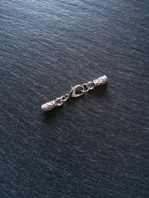 Antique Silver Patterned Alloy End Cap Sets for 3mm Cord  (3.5mm end caps)