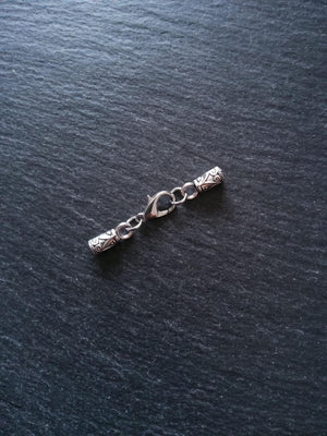 Antique Silver Patterned Alloy End Cap Sets for 3mm Cord  (3.5mm end caps)