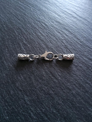 Antique Silver Patterned Alloy End Cap Sets for 3mm Cord  (3.5mm end caps)