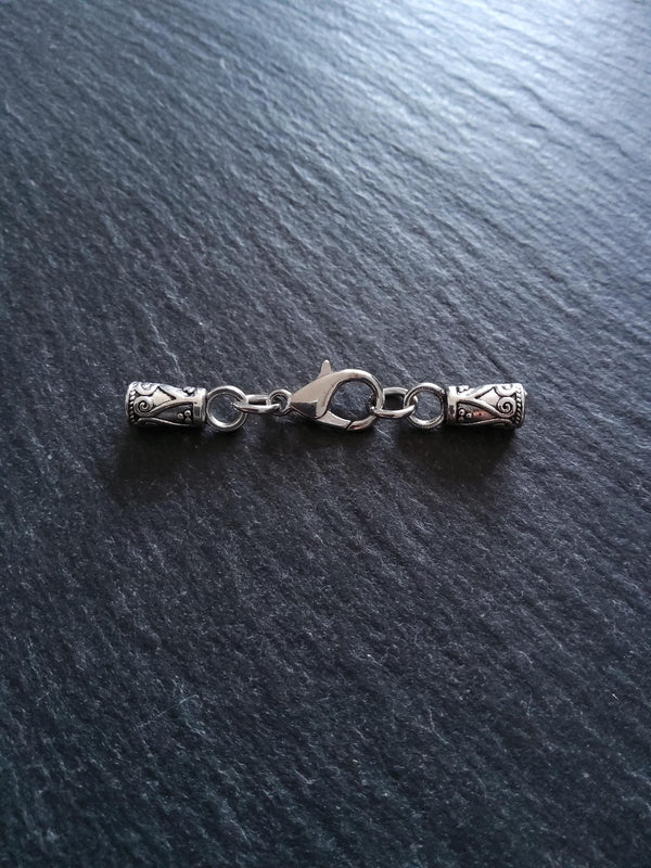Antique Silver Patterned Alloy End Cap Sets for 3mm Cord  (3.5mm end caps)