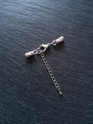 Antique Silver Patterned Alloy End Cap Sets for 3mm Cord  (3.5mm end caps)