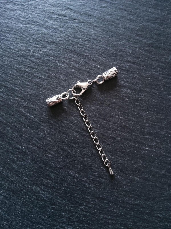 Antique Silver Patterned Alloy End Cap Sets for 3mm Cord  (3.5mm end caps)